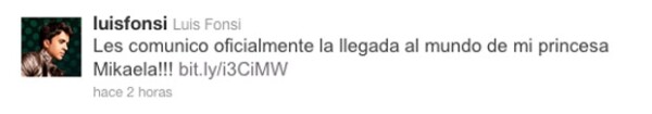 Fonsi expresó su felicidad por ser padre en Twitter.