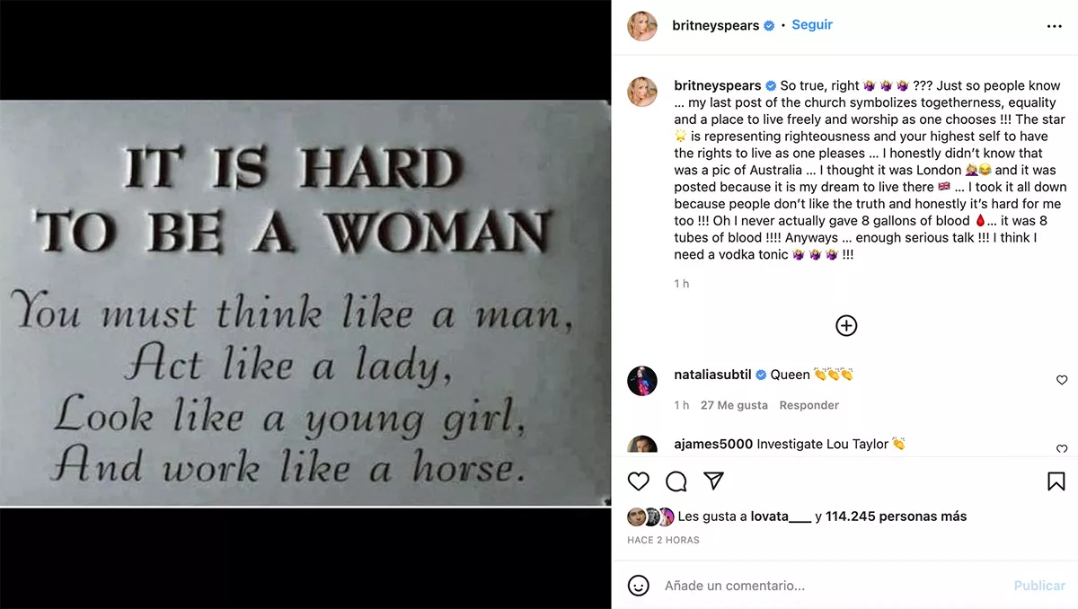 Britney Spears: Es difícil ser mujer