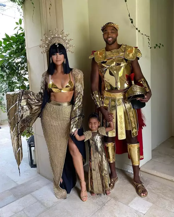Khloé Kardashian, True y Tristan Thompson.