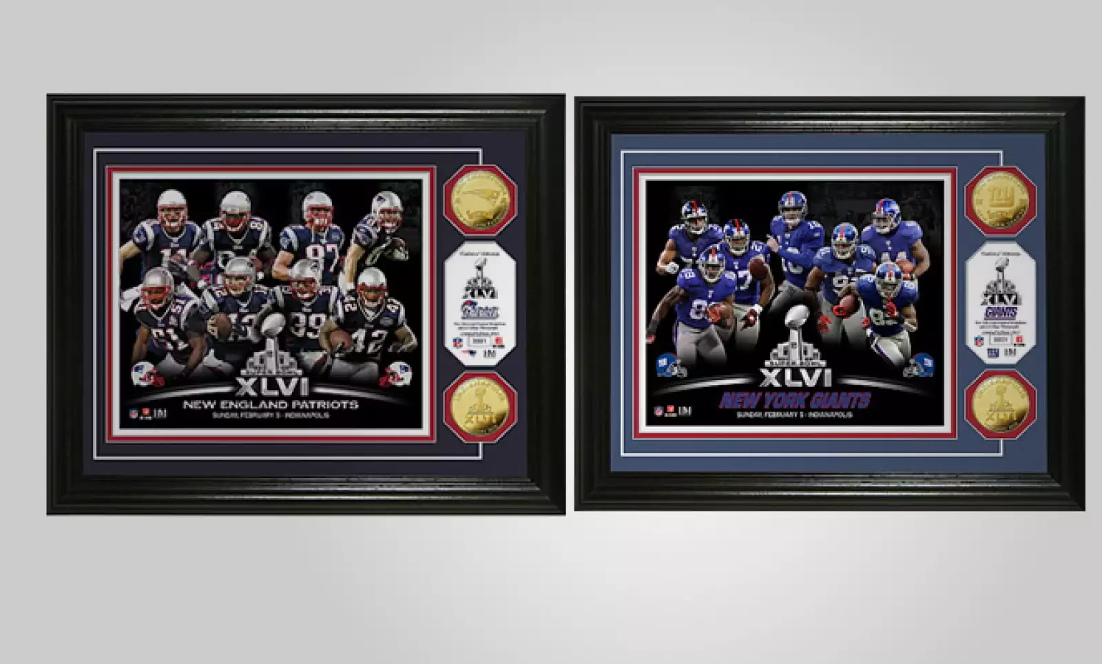 Considera también adquirir este marco con los jugadores más representativos de cada equipo y dos monedas bañadas en oro de 24 kilates. Tienen un costo de 99.99 dólares.