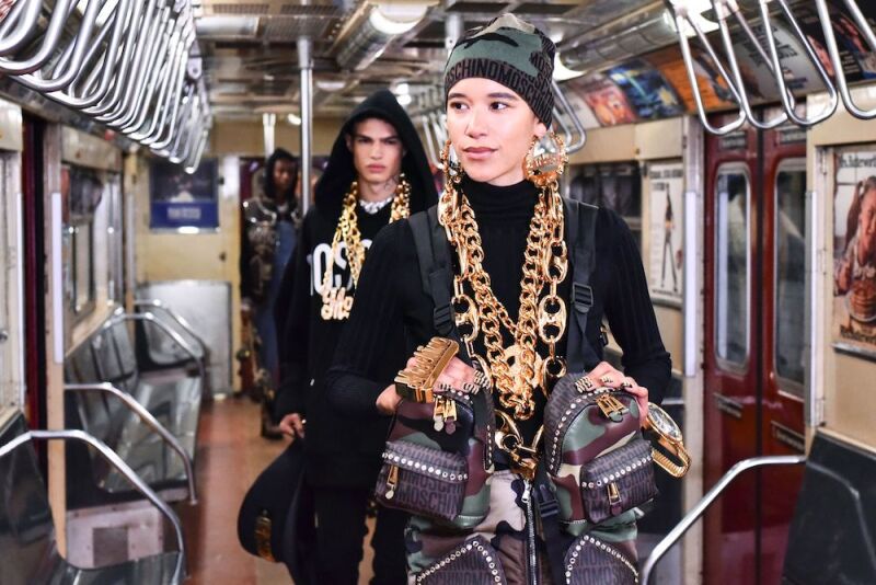 Moschino show, Runway, Pre-Fall 2020, New York Transit Museum, New York, USA - 09 Dec 2019