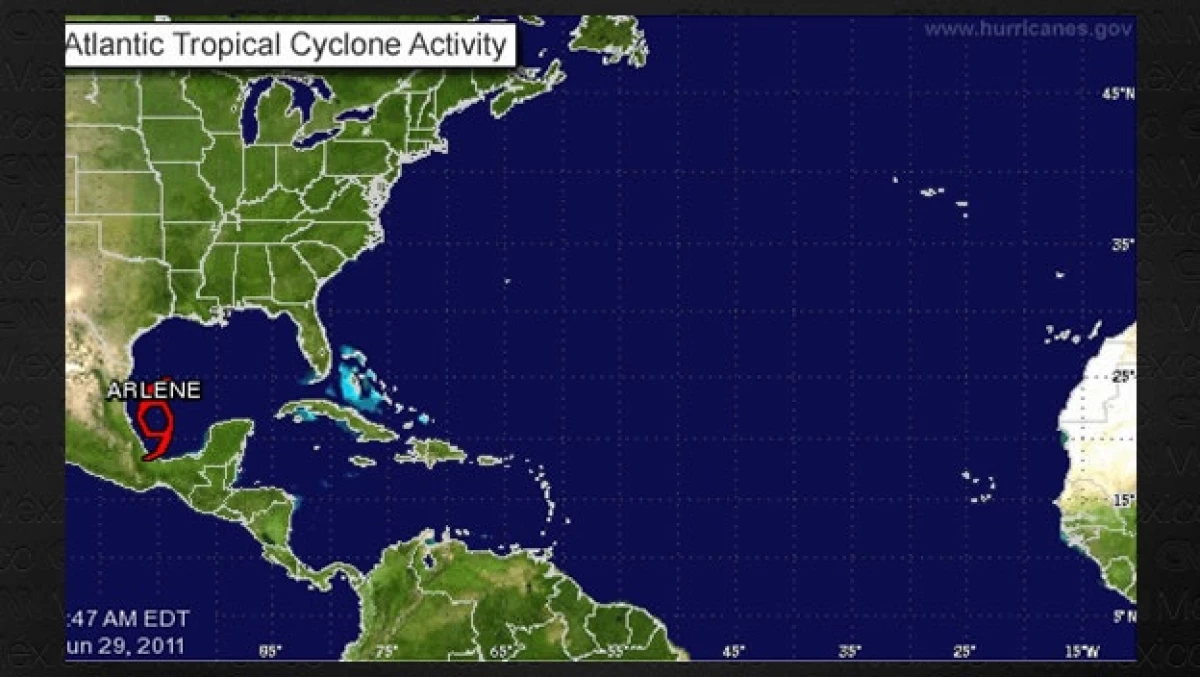 tormenta tropical arlene en el atlantico