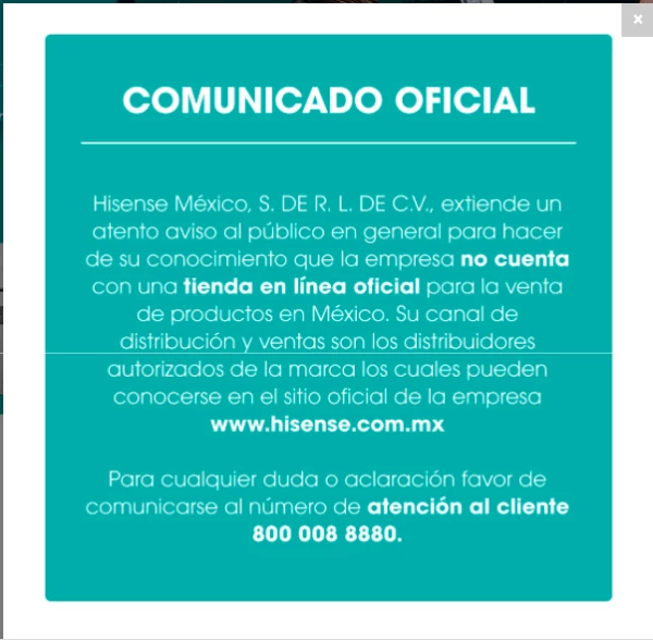Comunicado Hisense