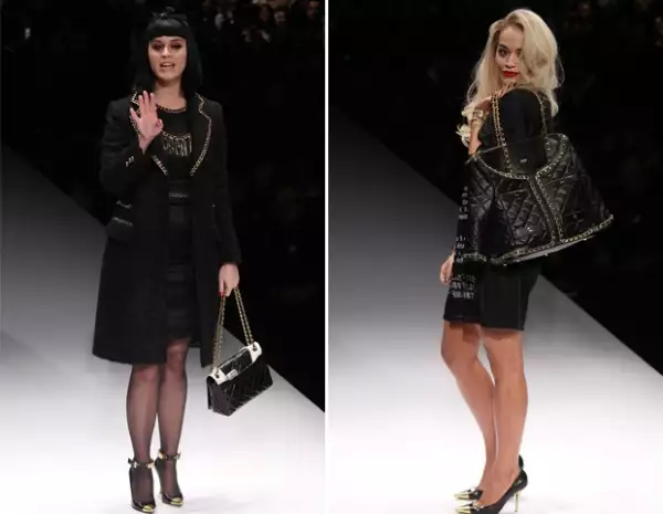 Katy y Rita modelaron las nuevas creaciones de Jeremy Scott para Moschino.