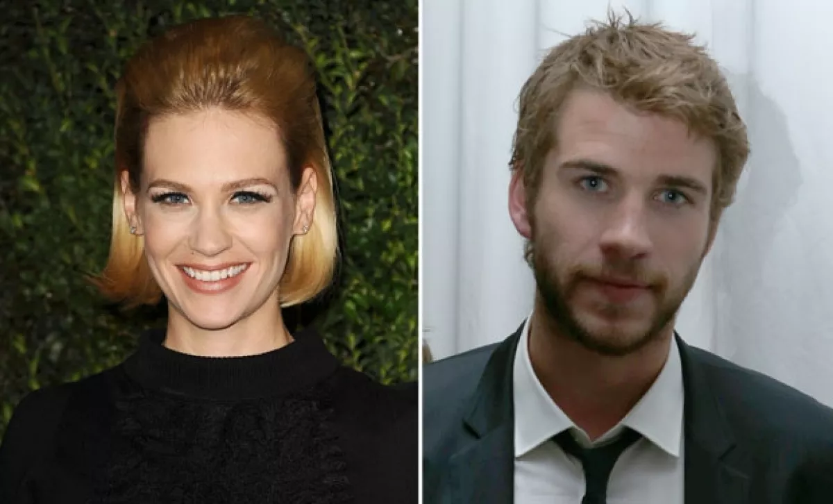 January Jones y Liam Hemsworth.