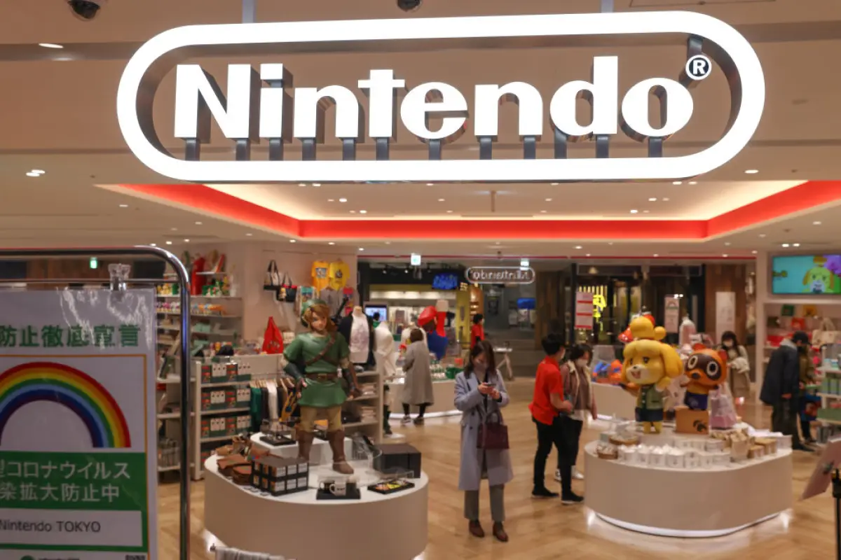 Shoppers seen inside Nintendo Tokyo store in Shibuya