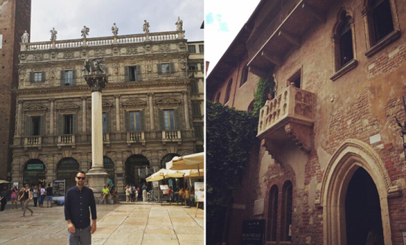 Actualmente los novios se encuentran en Verona, donde apenas comienzan la aventura en su paso por Italia.
