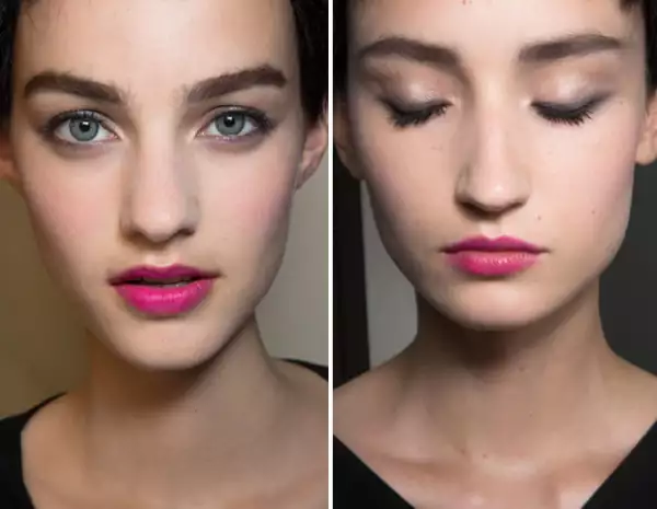 Los labios rosas fueron los protagonistas del makeup.