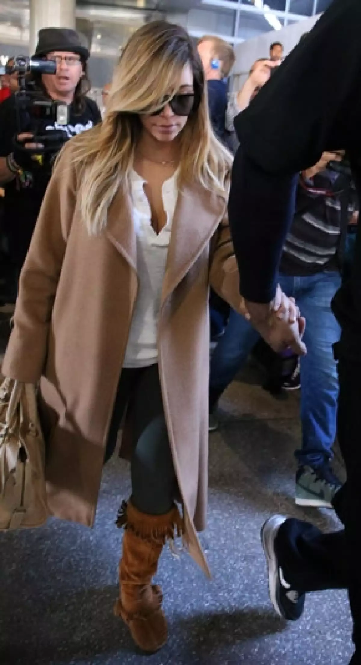Así lució la empresaria a su llegada a Los Ángeles.