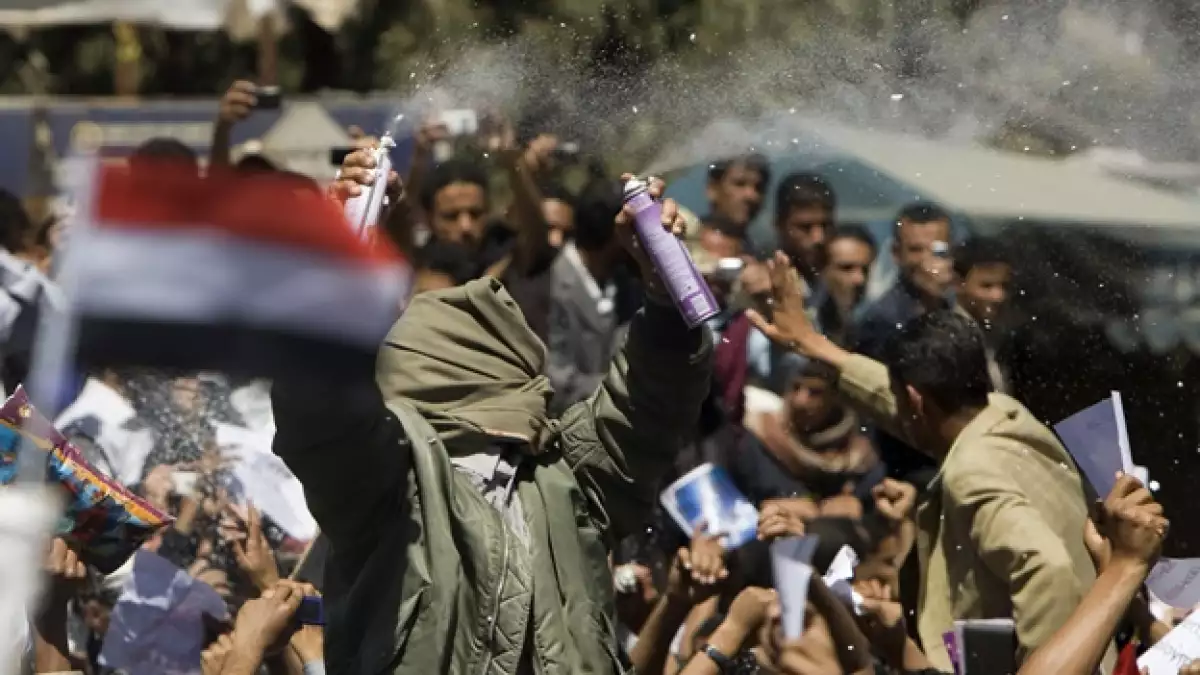 manifestantes en yemen