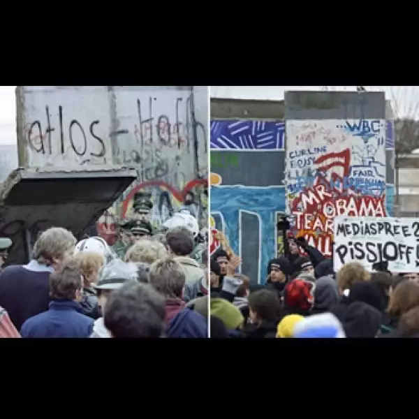 protestas derribo Muro de Berlin