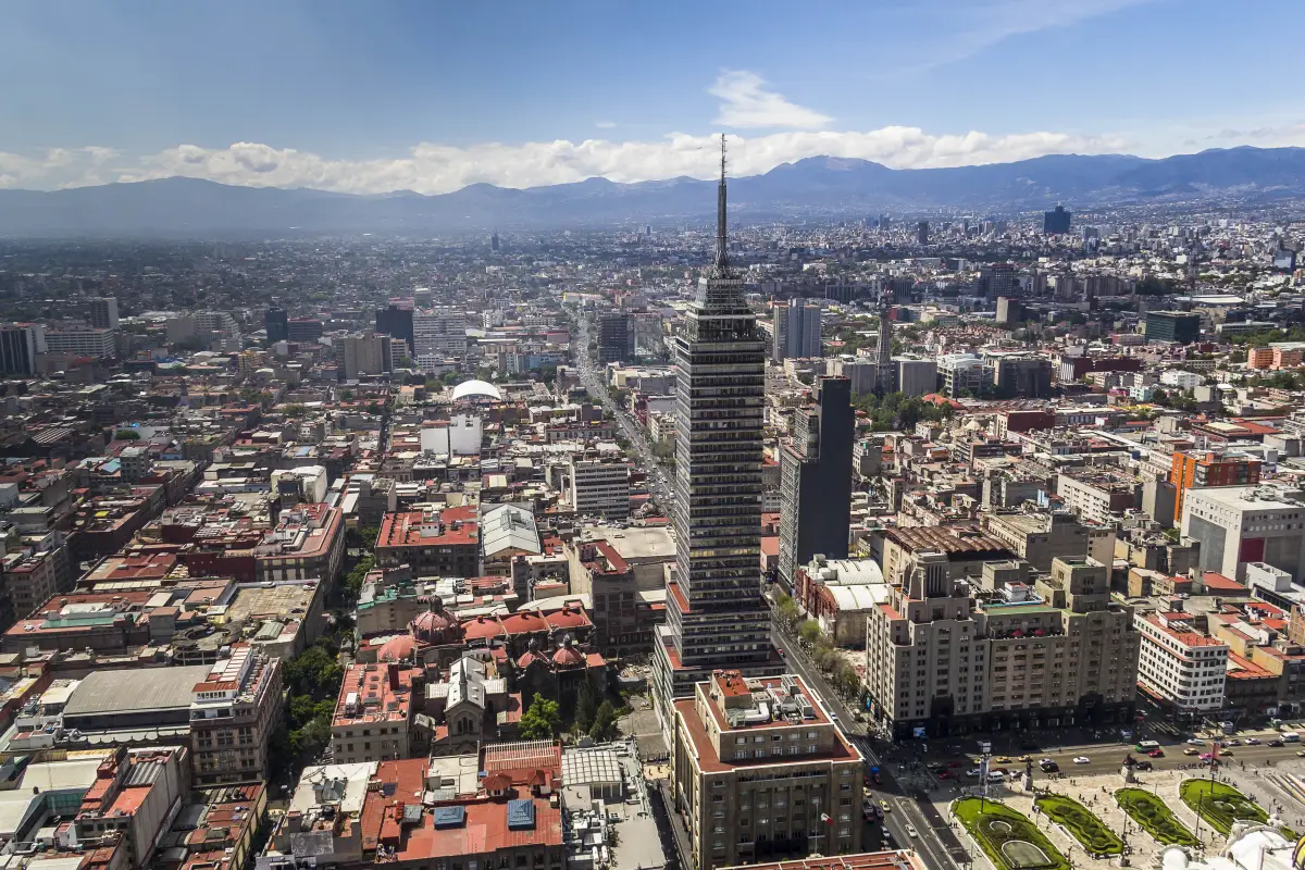 aerial view of mexico city center