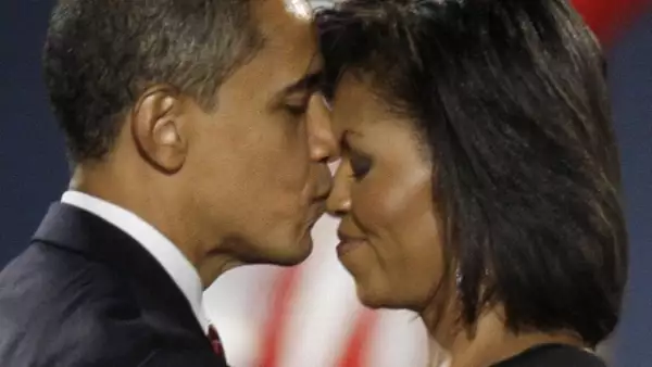 La noche del triunfo. Cuando venció al candidato republicano John McCain, el 4 de noviembre de 2008.