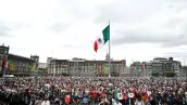 Festejos en el zócalo de la Ciudad de México por el 15 de septiembre.