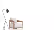 White fabric armchair on white background 3d rendering image