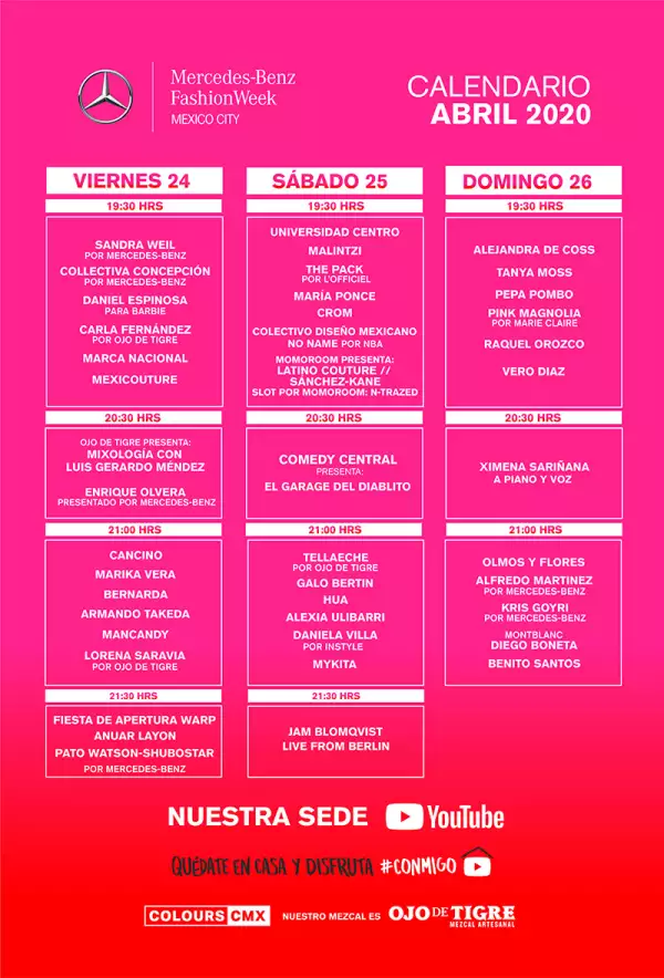 CALENDARIO AMBFWMX ABRIL 2020