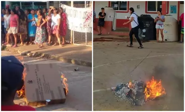 Quema de papelería-Oaxaca 