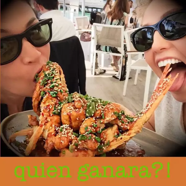 A su llegada a Miami, la cantante compartió con Yolanda Andrade un delicioso platillo de comida peruana.