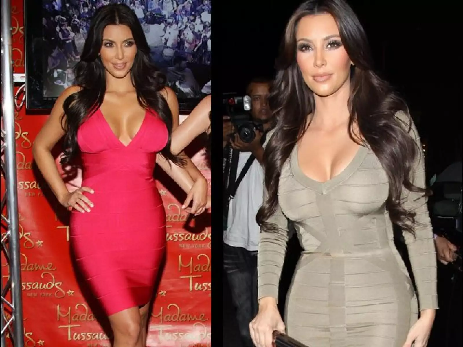 Kim Kardashian luce sus curvas feliz de la vida ya que los vestidos se ajustan a cada centímetro del cuerpo.