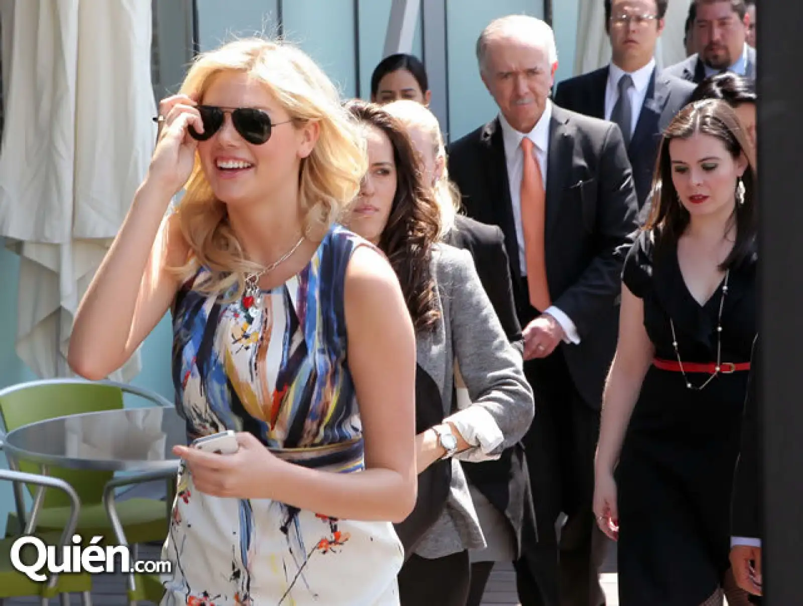 Kate Upton,durante la comida en la terraza de Liverpool Interlomas