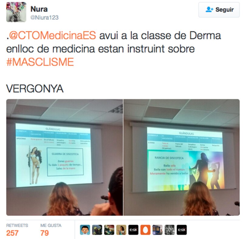Esats fueron las láminas que utilizó el profesor para ejemplificar enfermedades de la piel.