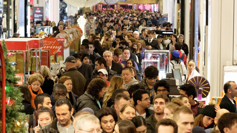 Una panorámica de cómo lució Macys en Manhattan, una vez que accesaron los clientes.