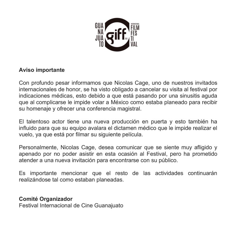 Comunicado GIFF