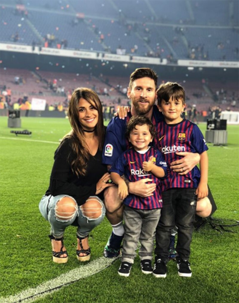 Leo Messi, Antonella Roccuzzo, Thiago y Mateo