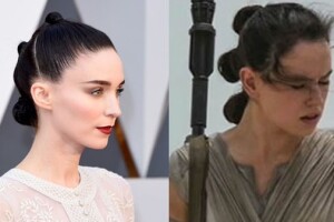 Varios compararon el peinado de Rooney Mara con el del personaje Rey, de Star Wars.