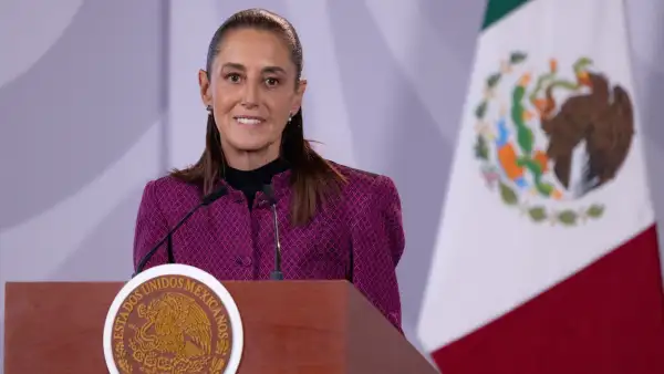 La presidenta Claudia Sheinbaum en su conferencia matutina de este jueves 3 de septiembre en Palacio Nacional.