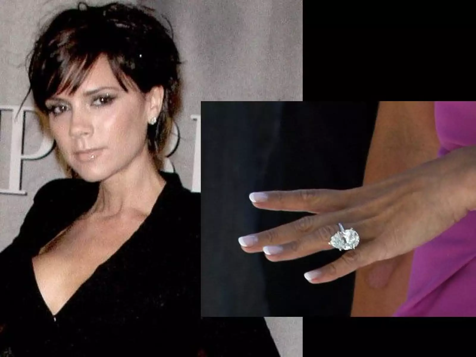 Victoria Beckham recibió un enorme diamante en forma de gota, muy buena elección David!