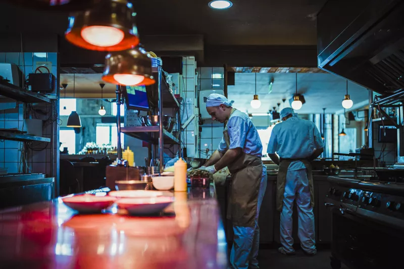 Teamwork in the kitchen of the high-end restaurant