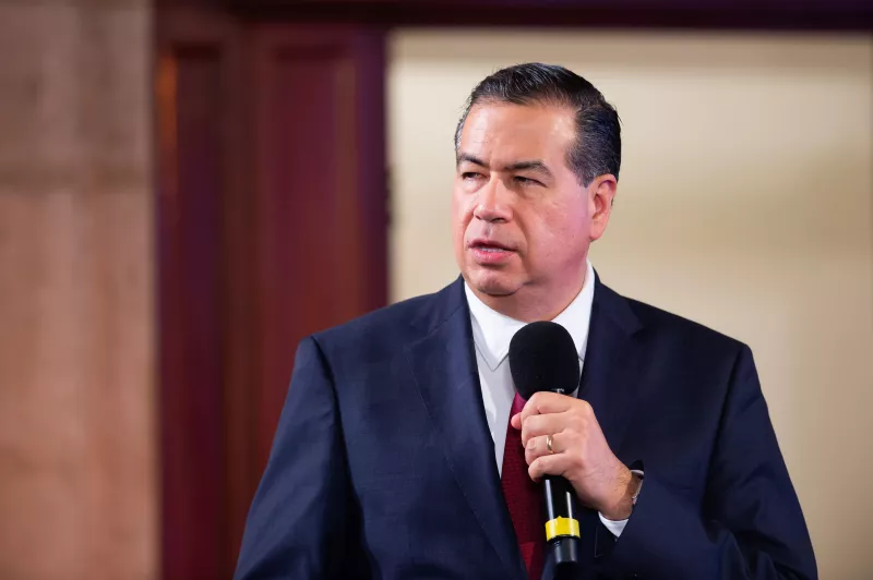Ricardo Mejía Berdeja durante la conferencia matutino desde Palacio Nacional.