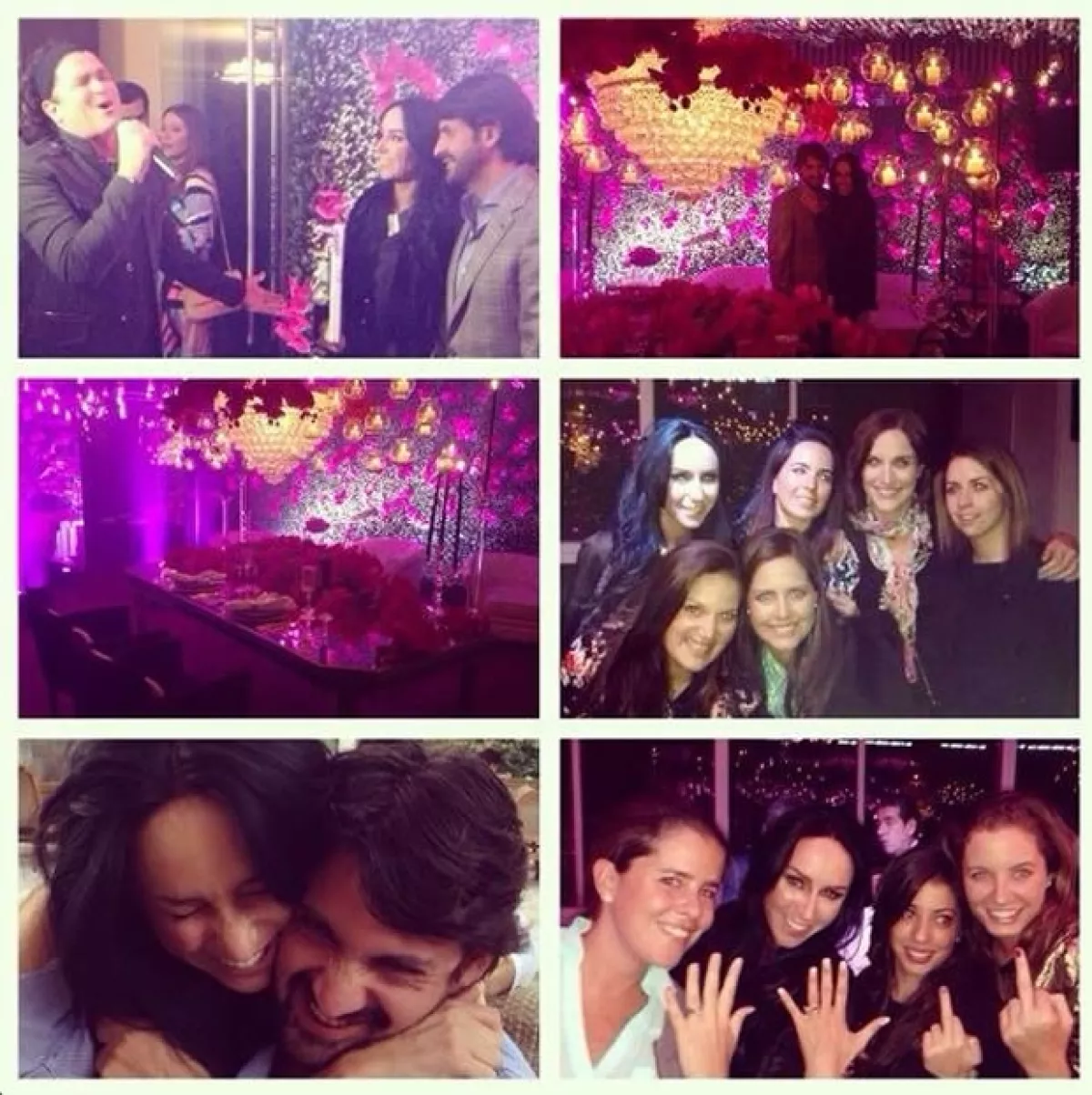 Inés Gómez Mont compartió esta imagen de la cena en donde su novio le propuso matrimonio.