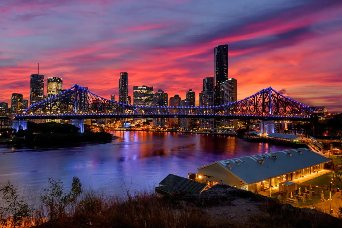 Brisbane's story bridge at twilight