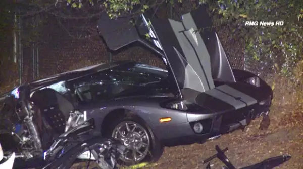 Así quedó el auto en el que viajaba Sami Hayek y su acompañante.