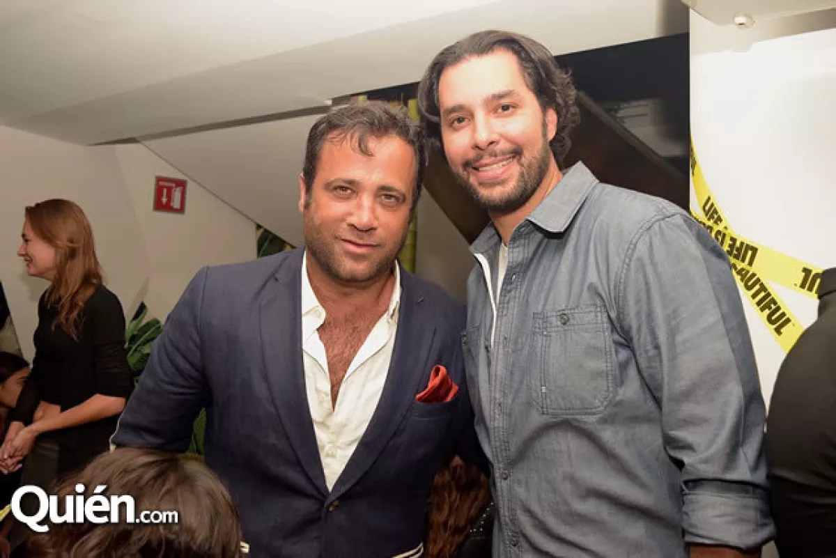 Roberto Slim y Jorge Echenique en la fiesta en honor a Mr. Brainwash