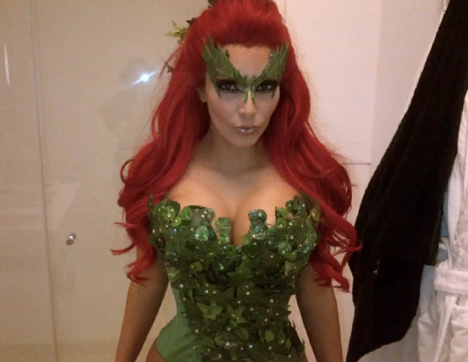 Kim momentos antes de asistir al Halloween en Nueva York.