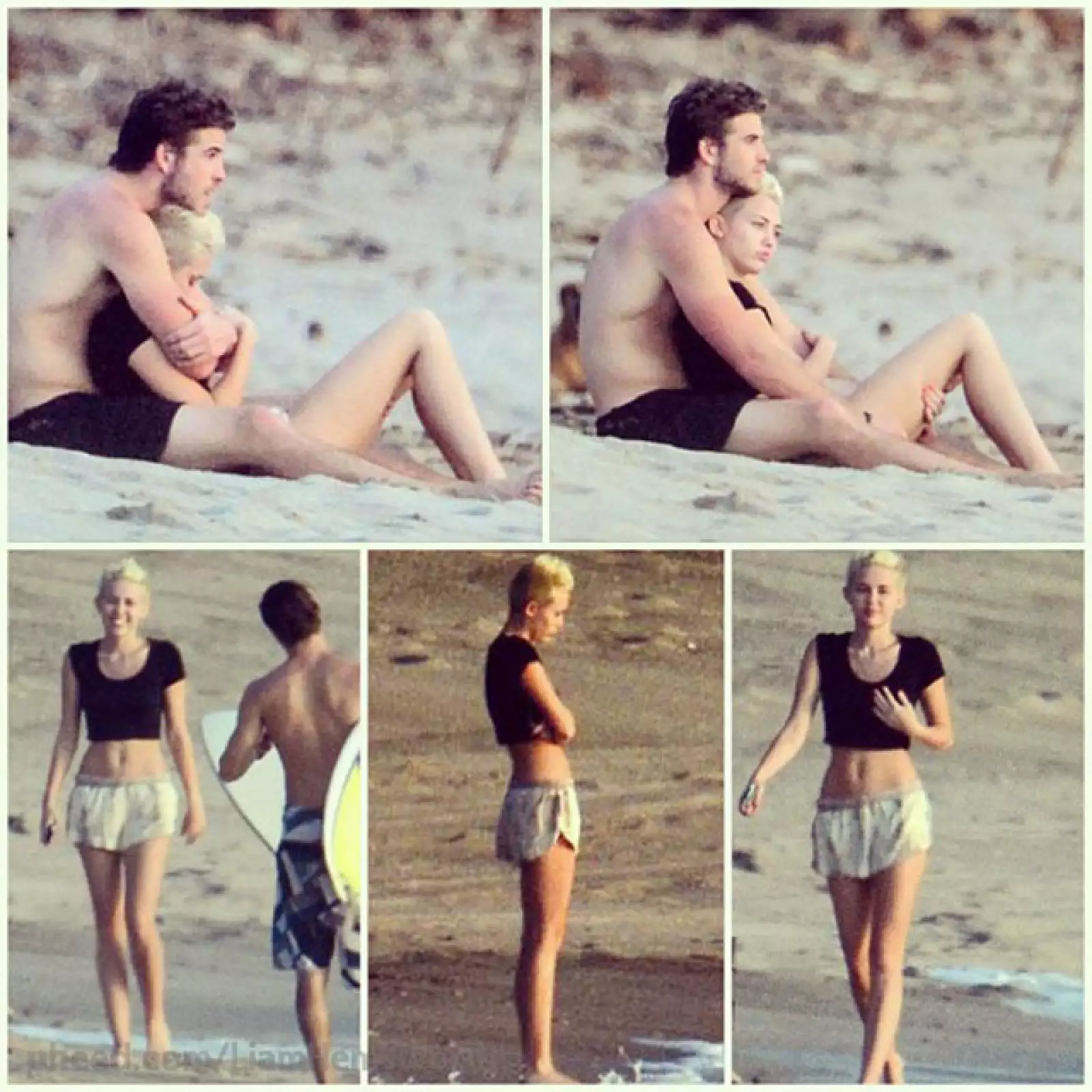 Aprovechando la app para fotos de su smartphone Liam hizo un pequeño colage de sus momentos juntos.