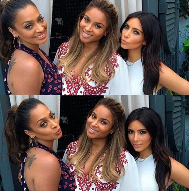 Kim y sus amigas se tomaron fotografías de sus #mommymemories.