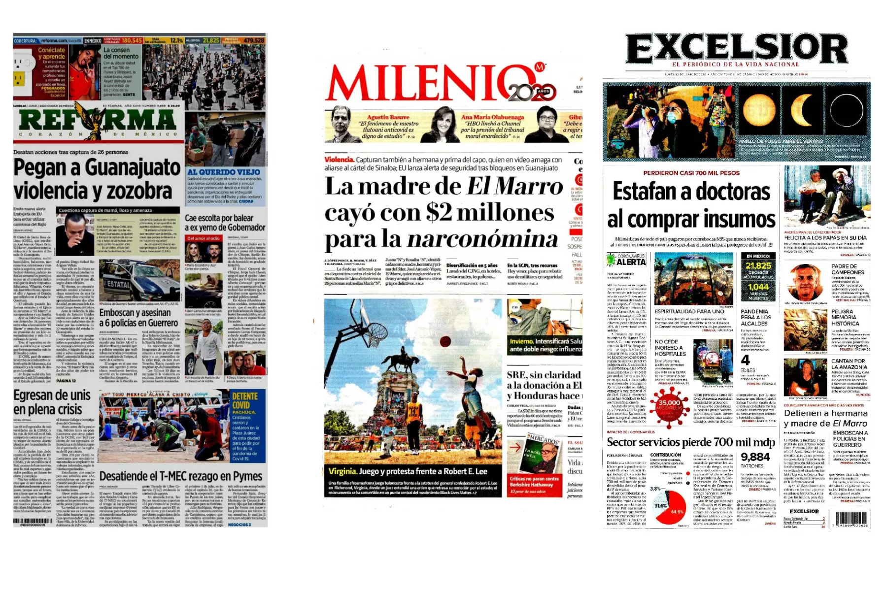 Portadas del 22 de junio de 2020