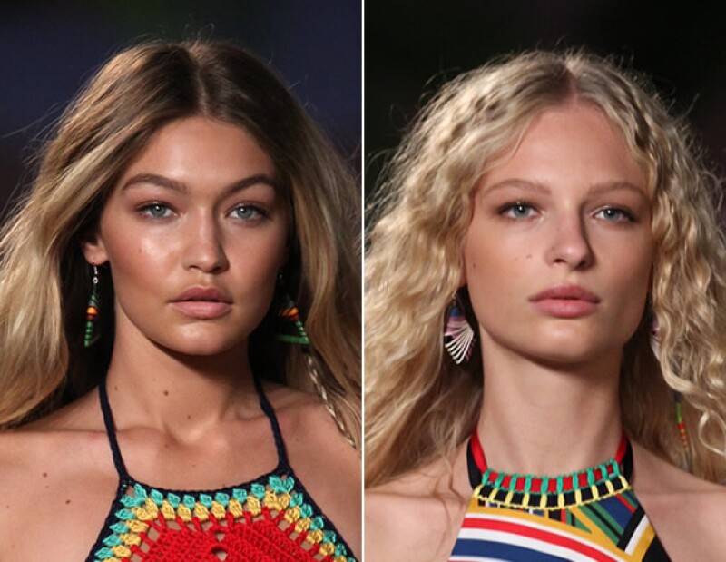 El make up look fue natural y bronceado, logrando un efecto sunkissed.