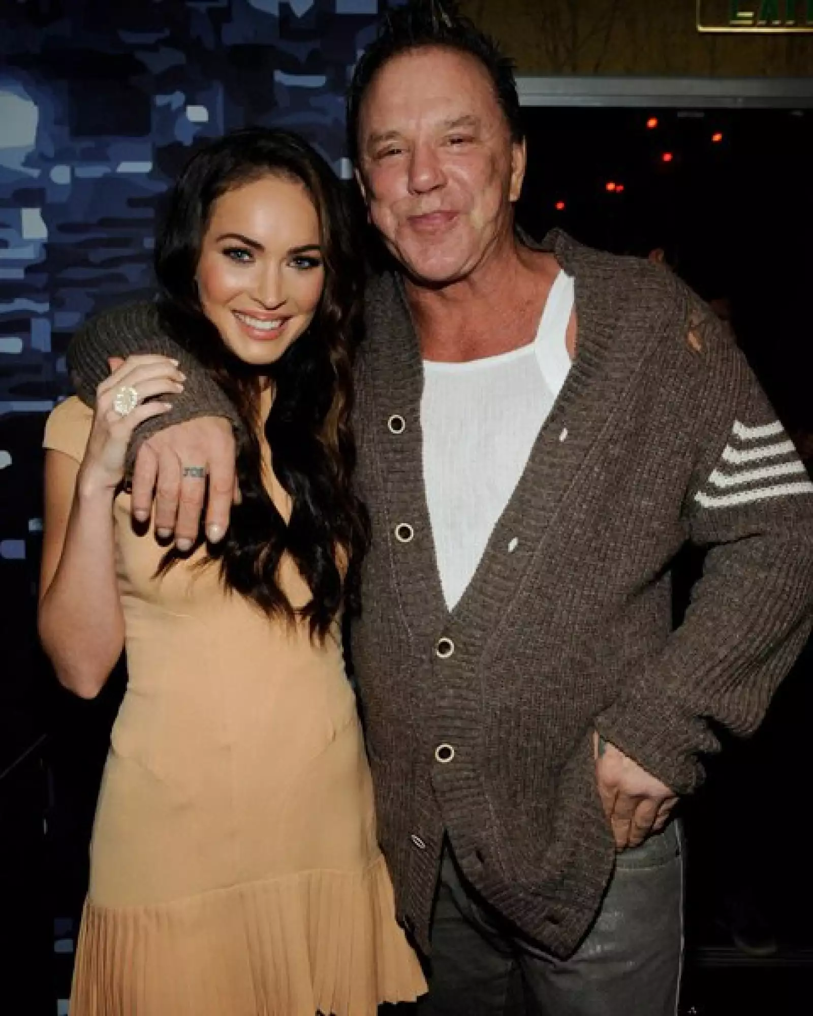 Megan Fox y el actor Mickey Rourke.