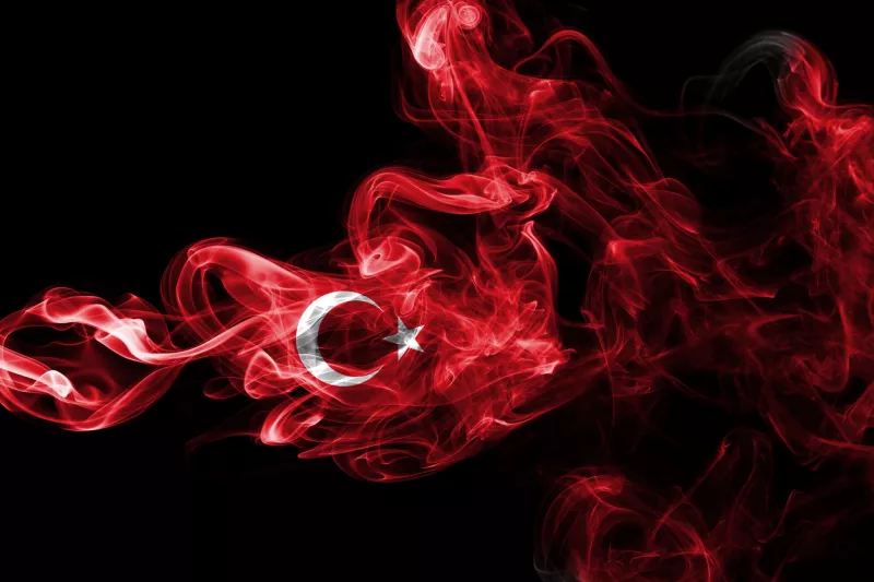 Turkey flag smoke