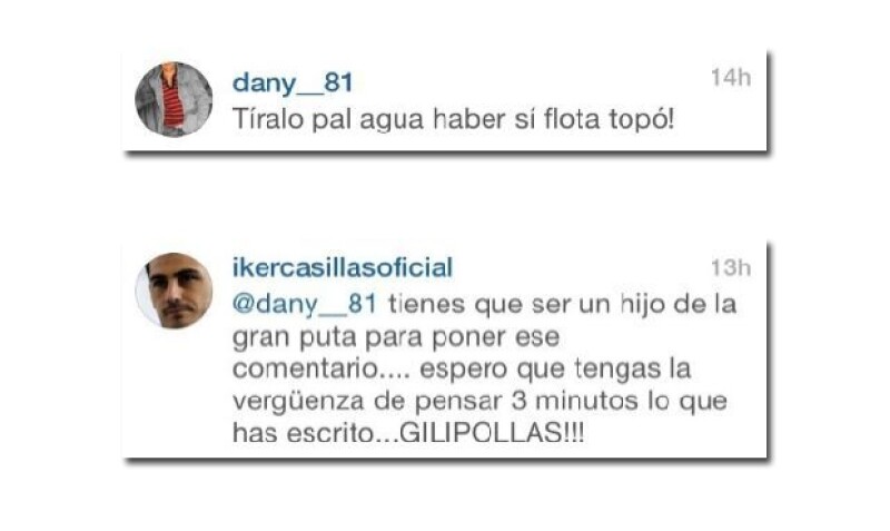 Estos fueron los comentarios que el guardameta intercambió con el sujeto que lo motivó.