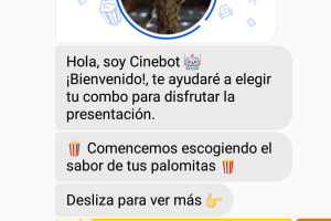 Pero ya está a prueba un nuevo bot que interactúa en sala. Lo puedes probar en Cinépolis VIP Perisur