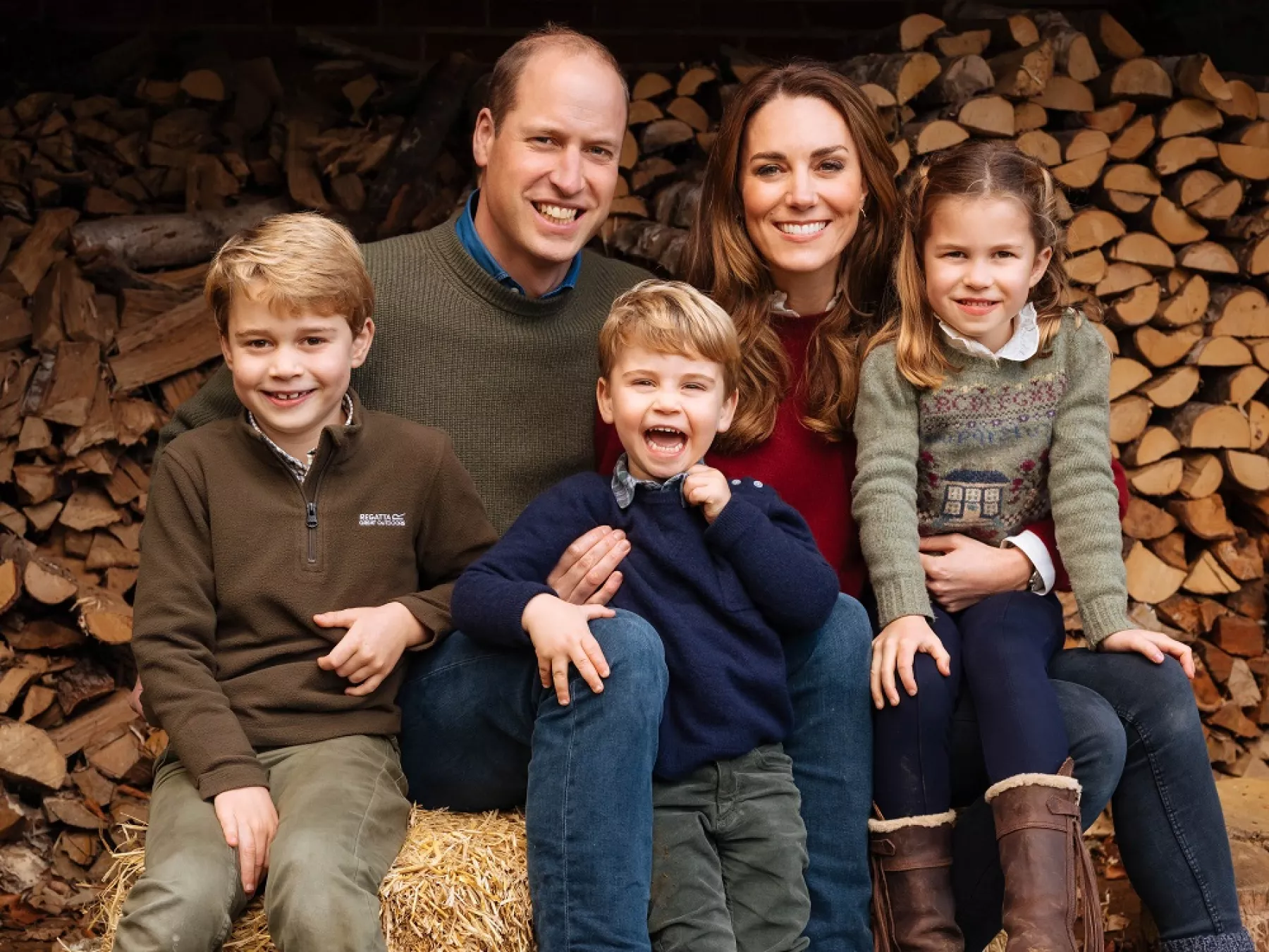 Príncipe William, Kate Middleton, princesa Charlotte, príncipe George y príncipe Louis