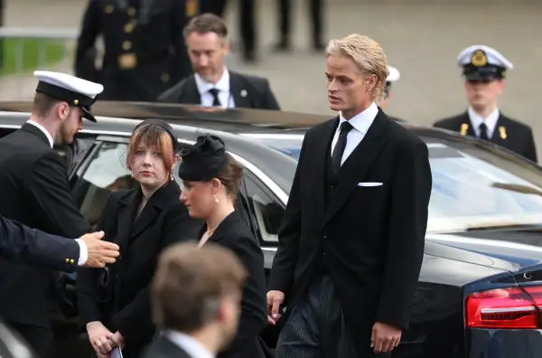 Marius Borg en el funeral del rey Harald V