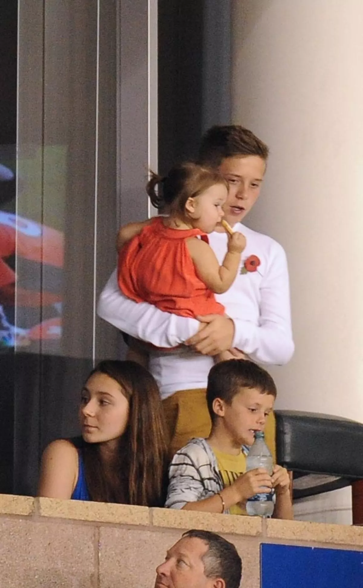 Harper y su hermano Brooklyn.
