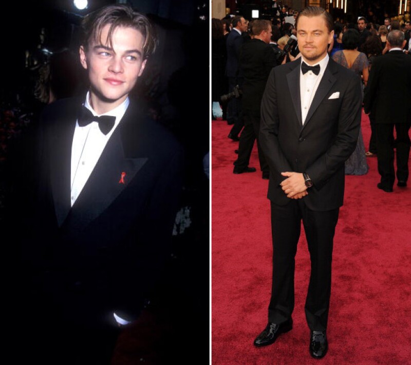 Leo Dicaprio en 1998 y en 2014.